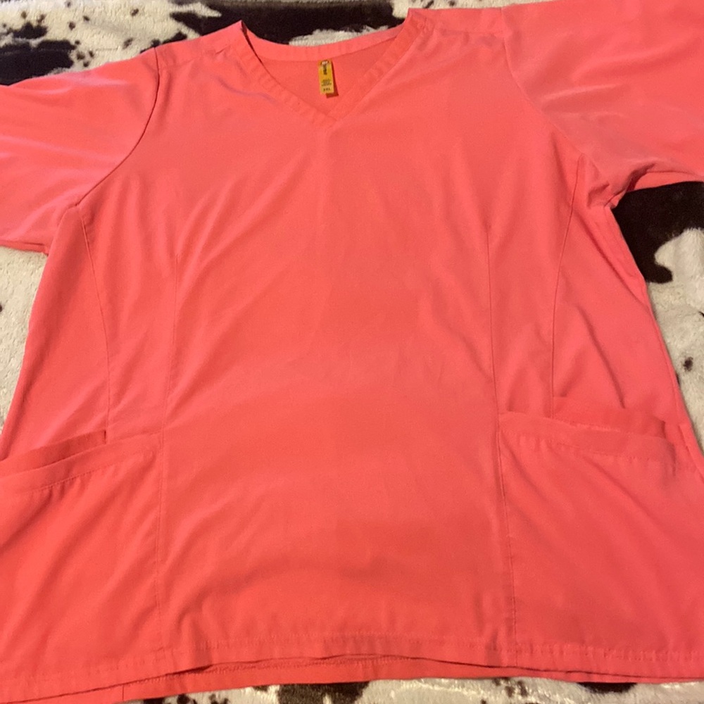 Peach/orange scrub top